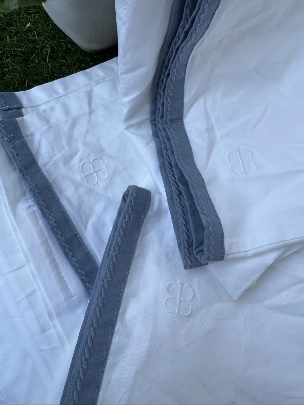 Boll & Branch Signature Organic Cotton Hemmed flat Sheet Queen pillowcases NWOT